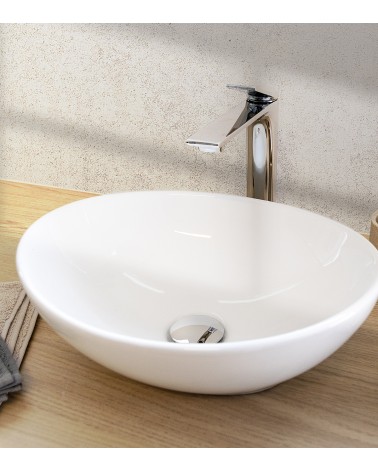 Vasque ovale en céramique à poser modèle OVALIA