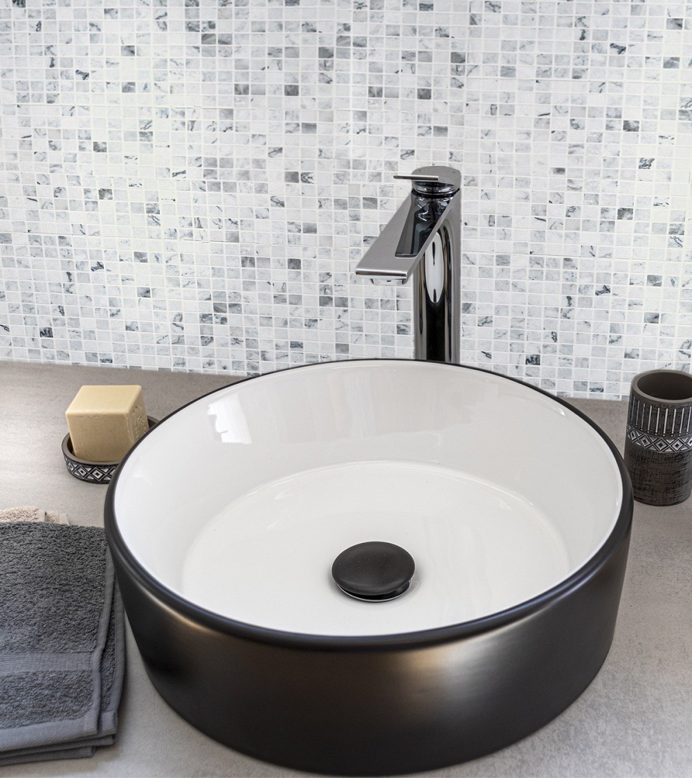 Vasque ronde en céramique à poser modèle NERA