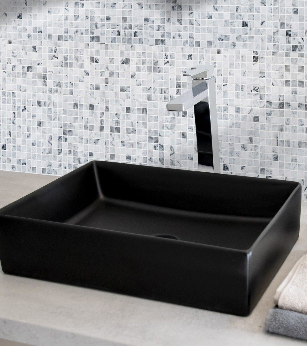 Vasque rectangulaire en céramique à poser modèle SIA