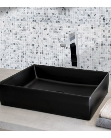 Vasque rectangulaire en céramique à poser modèle SIA