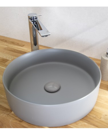 Vasque ronde en céramique à poser modèle REVA