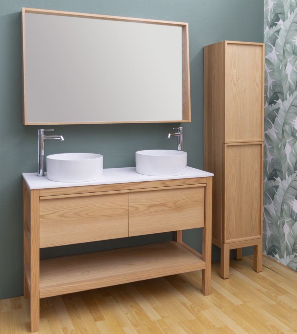 Meuble salle de bain 120 cm sur pied