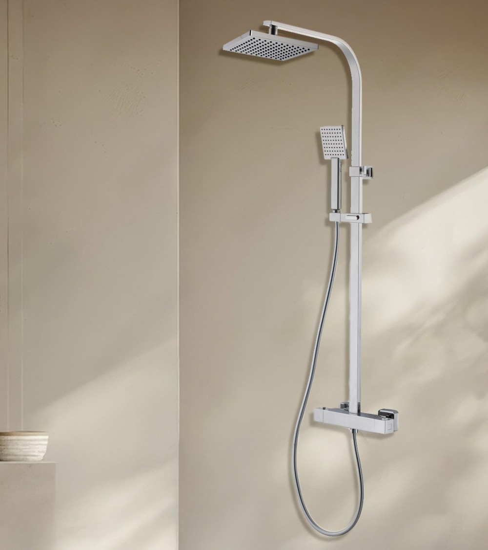 Colonne de douche thermostatique carrée