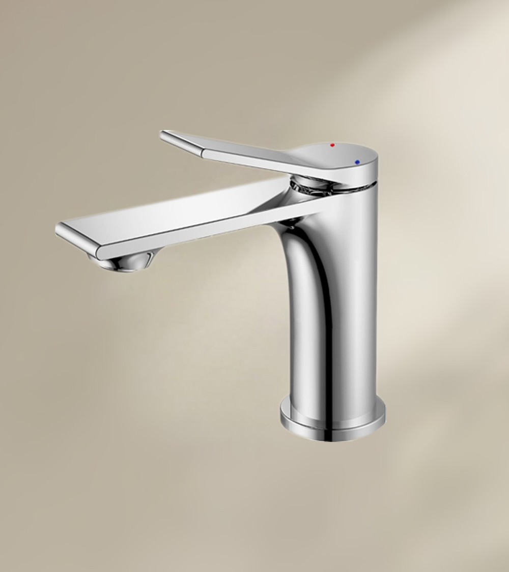Mitigeur de salle de bain ALEA avec bec bas finition chromée