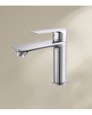 Mitigeur de salle de bain QUARTEL avec bec bas finition chromée