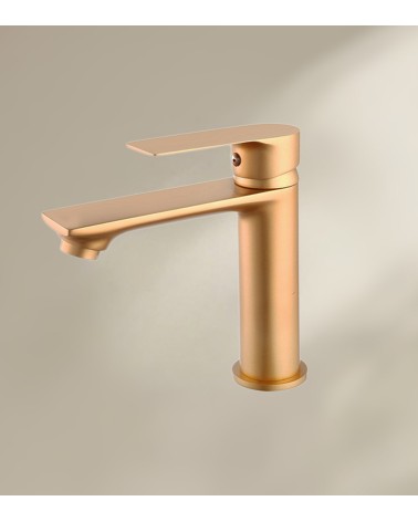 Mitigeur de salle de bain QUARTEL avec bec bas finition dorée