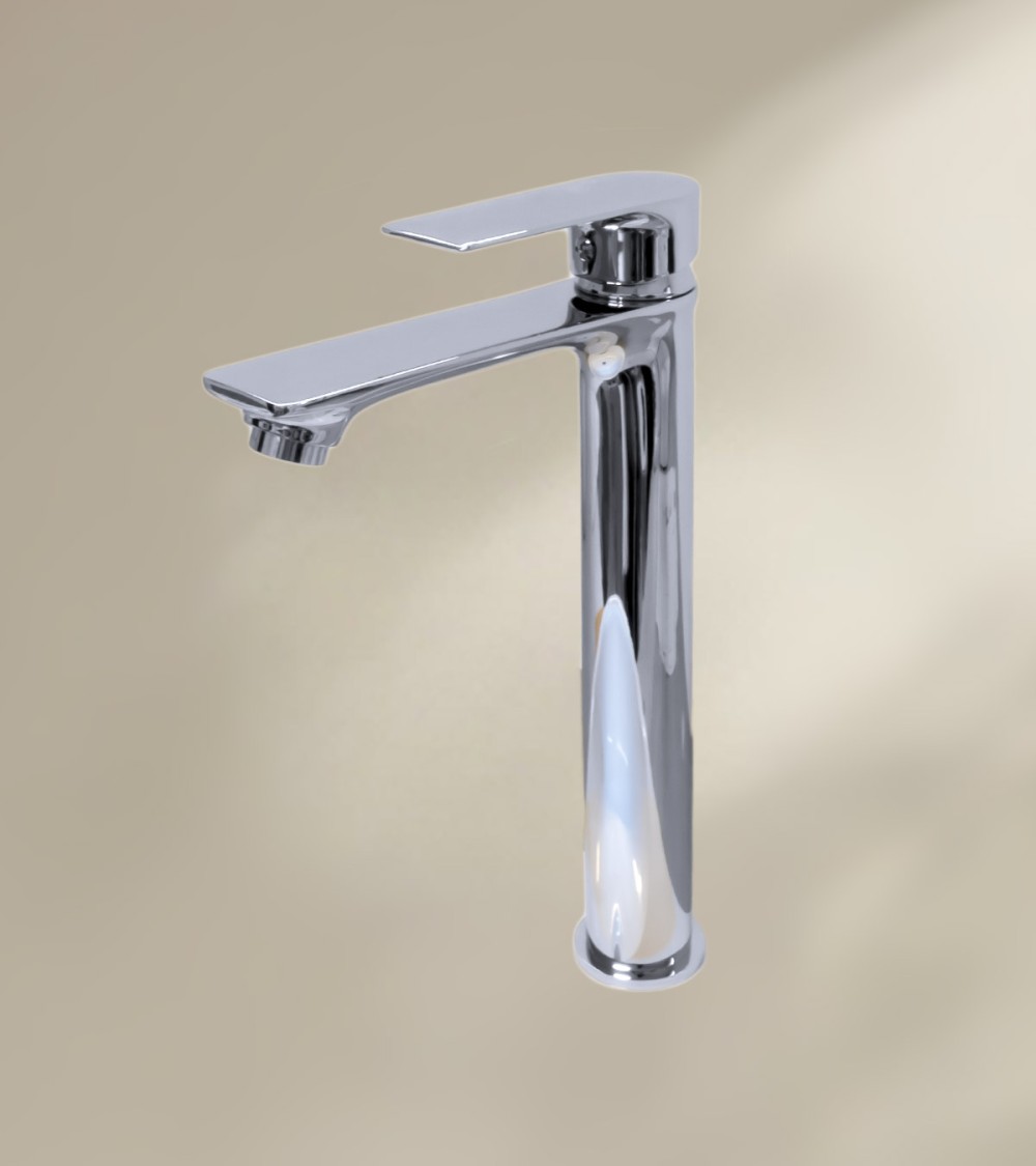 Mitigeur de salle de bain QUARTEL avec bec haut finition chromée