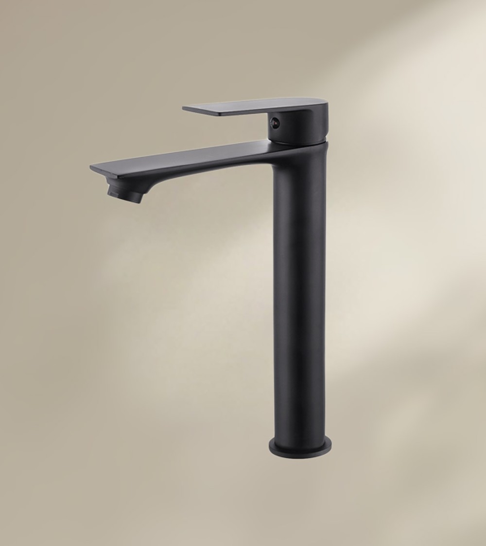 Mitigeur de salle de bain QUARTEL noir avec bec haut