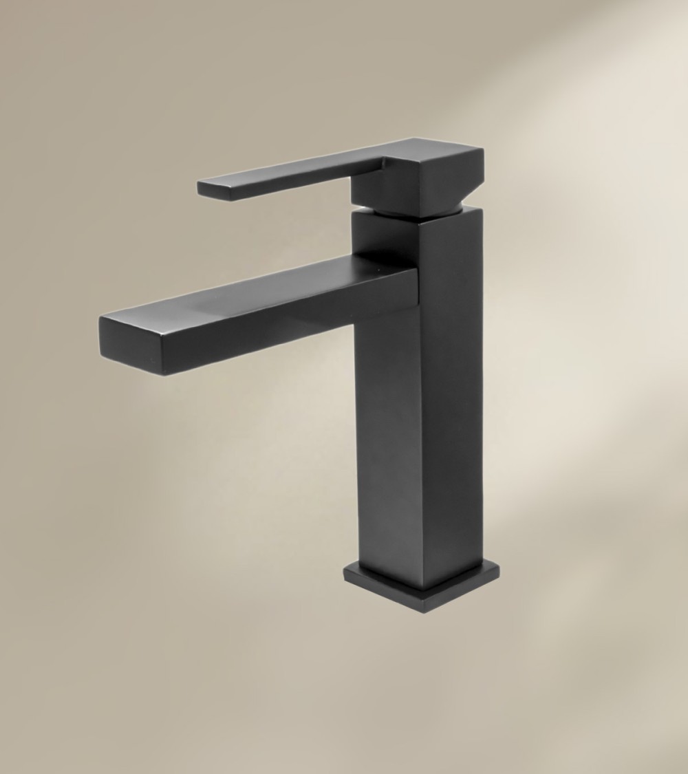 Mitigeur de salle de bain BOFI noir avec bec bas