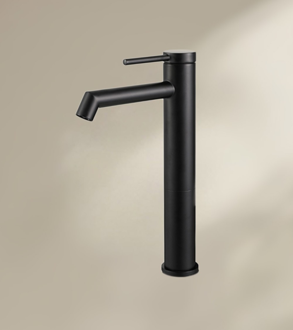 Mitigeur de salle de bain CHADOW noir avec bec haut