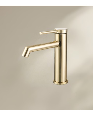 Mitigeur de salle de bain CHADOW avec bec bas finition laiton brossé