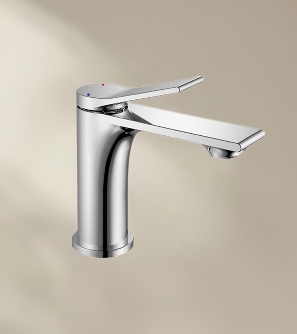 Mitigeur de salle de bain ALEA avec bec bas finition chromée