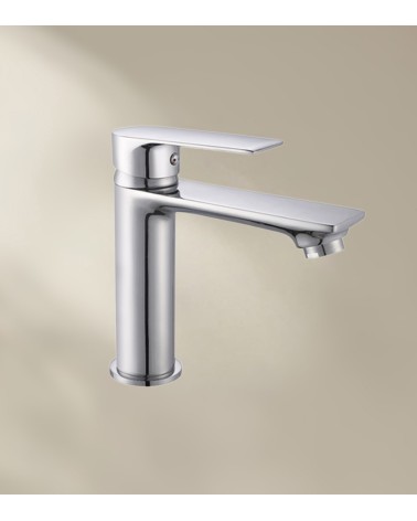 Mitigeur de salle de bain QUARTEL avec bec bas finition chromée