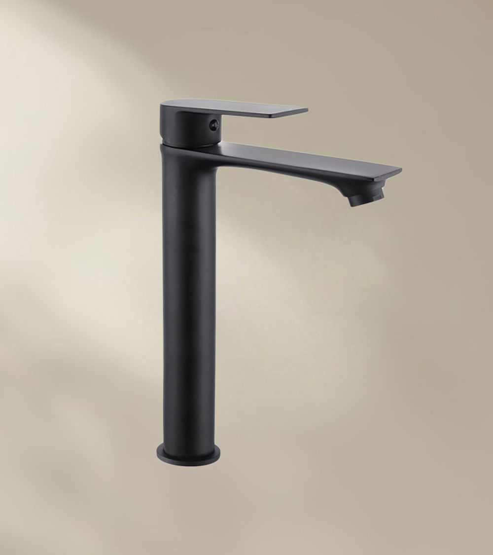Mitigeur de salle de bain QUARTEL noir avec bec haut
