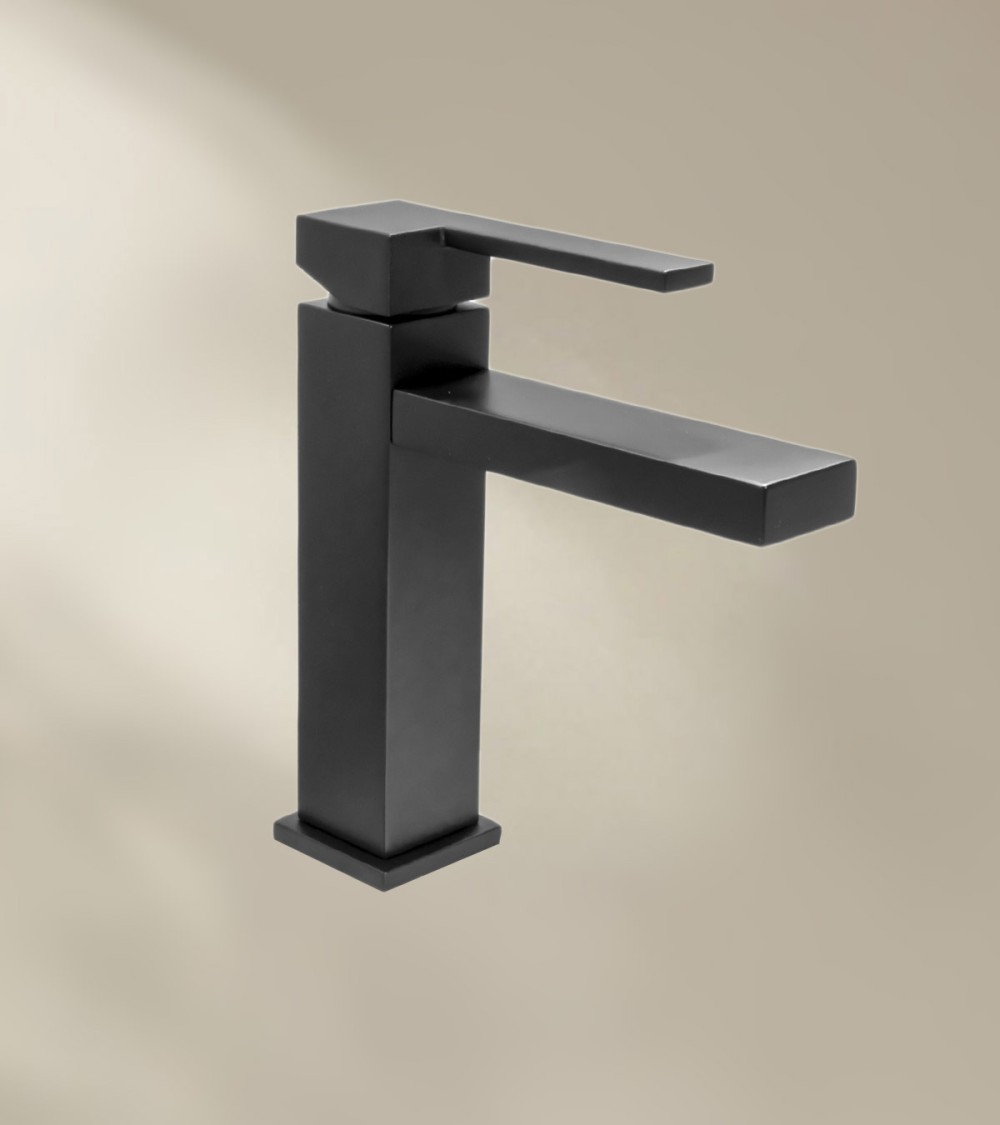 Mitigeur de salle de bain BOFI noir avec bec bas