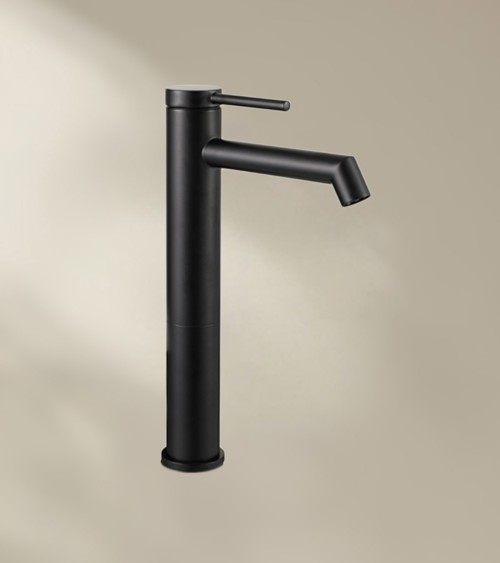 Mitigeur de salle de bain CHADOW noir avec bec haut