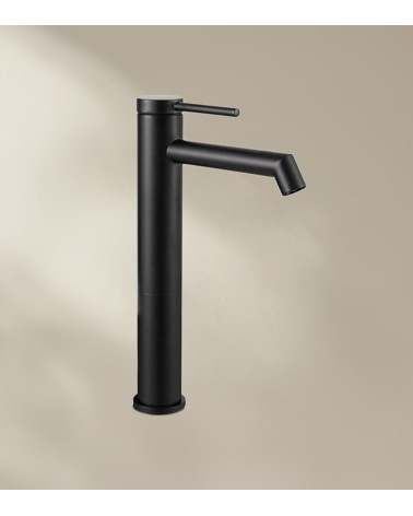Mitigeur de salle de bain CHADOW noir avec bec haut