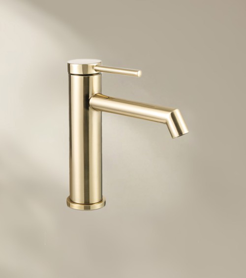 Mitigeur de salle de bain CHADOW avec bec bas finition laiton brossé