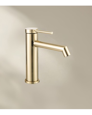 Mitigeur de salle de bain CHADOW avec bec bas finition laiton brossé