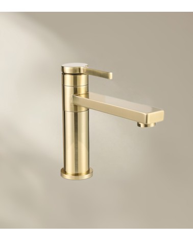 Mitigeur de salle de bain ALEA avec bec bas finition laiton brossé