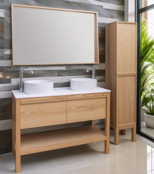 Meuble salle de bain 120 cm sur pied- 2 tiroirs DIVA